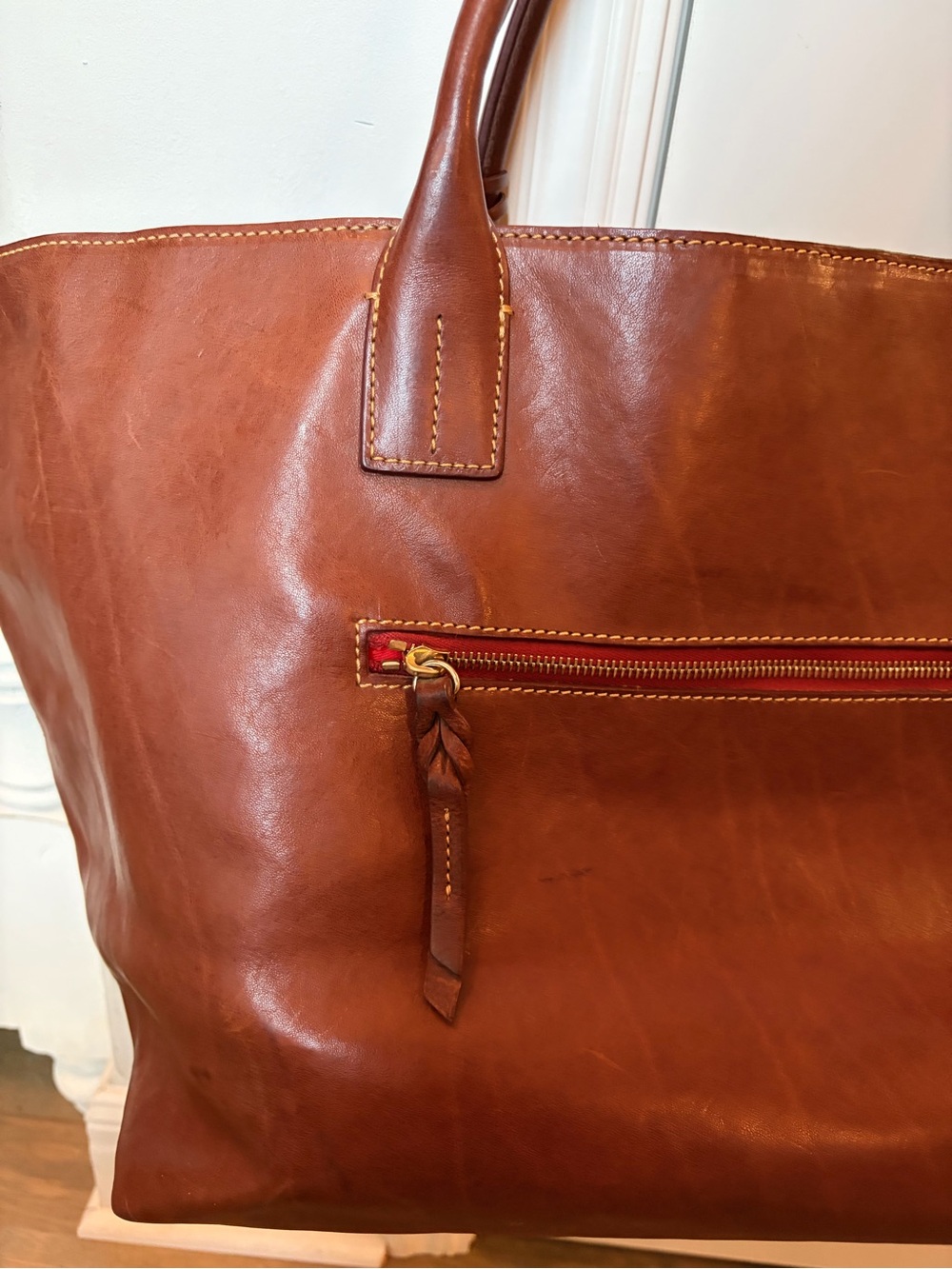 Dooney & Bourke Large Florentine Russel Tote in Chestnut - Picture 7 of 15
